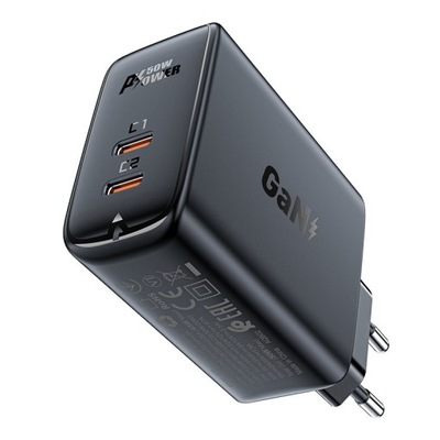 ŁADOWARKA PD50W GAN USB-C+USB-C DUAL PORT CHARGER