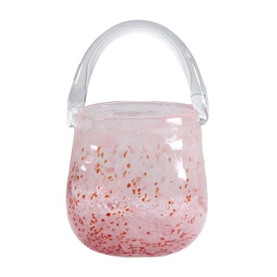 Rodeo Creative Luxury Glass Bag Vase with Handle Hand Blown Cherry Blossoms
