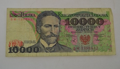 Polska - banknot - 10000 Złotych - 1988 rok - seria BW