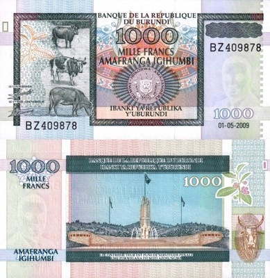 # BURUNDI - 1000 FRANKÓW - 2009 - P-46 - UNC