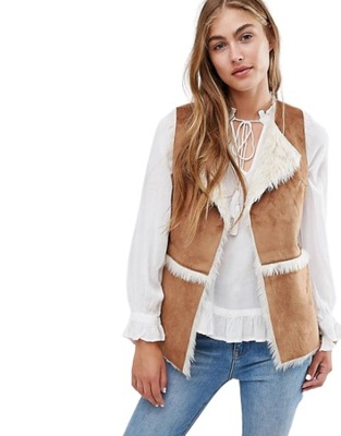 HOLLISTER_faux shearlingGilet_kamizelka futrzana_S