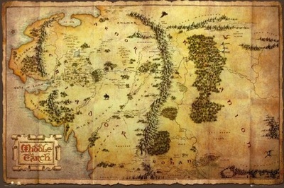 The Hobbit Mapa Śródziemia - plakat 91,5x61 cm