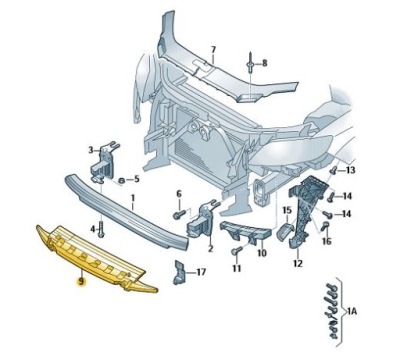 Пена абсорбер вкладка бампер перед audi q7 фото №1