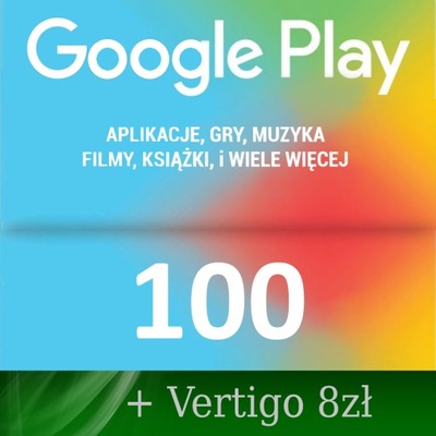 Google Play 100 zł Karta Kod Doładowanie Android