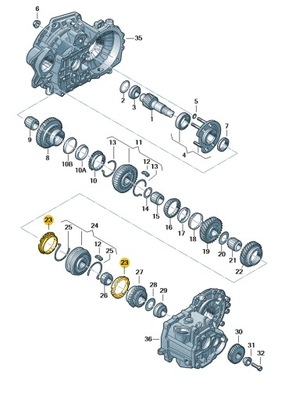 NUEVO ORIGINAL AUDI CON ANILLO SYNCHRONIZ 02A311269E  