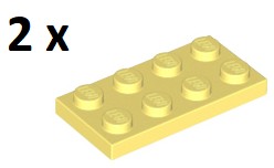 LEGO Bright Light Yellow Plate 2 x 4 3020 2 szt