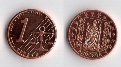 ANDORA 2003 1 EURO CENT PRÓBA