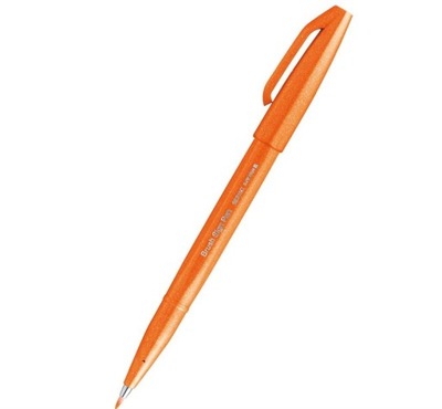 Pisak do kaligrafii PENTEL SES15 Brush Pen - pomarańczowy