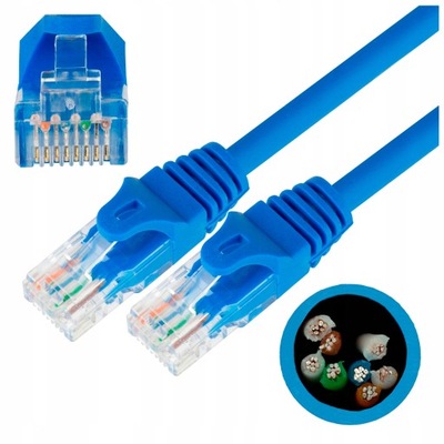 NEKU Kabel Patchcord UTP 5E sieciowy niebieski 1m
