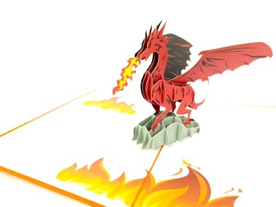 Kartka Okolicznościowa Kartki 3D pop up Gra o tron Smok Dragon