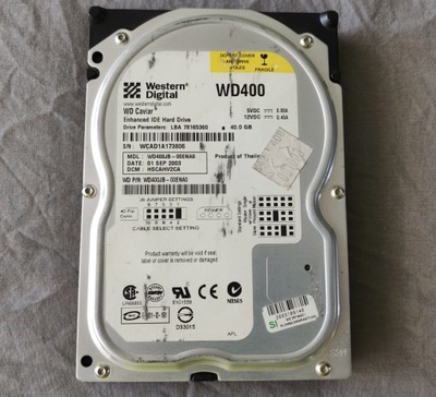 Dysk HDD WD CAVIAR 40GB WD400 IDE/ATA