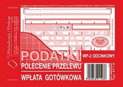 PODATKI Polecenie Przelewu Wpłata Gotówkowa WP-2