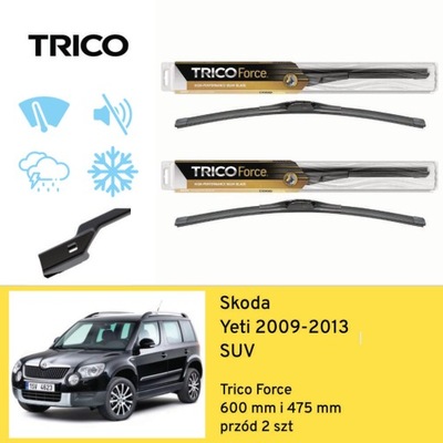 ESCOBILLAS PARTE DELANTERA PARA SKODA YETI SUV (2009-2013) TRICO  