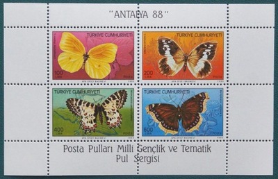 TURCJA - 1988 - MOTYLE - BLOK