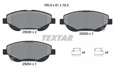 TEXTAR 2500601 КОЛОДКИ ДИСКОВЫЕ ТОРМОЗНОЕ фото