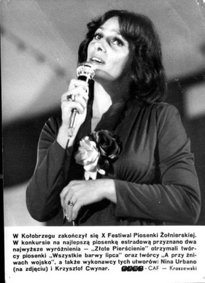 Kołobrzeg X Festiwal Piosenki Żołnierskiej 1976 Nina Urbano