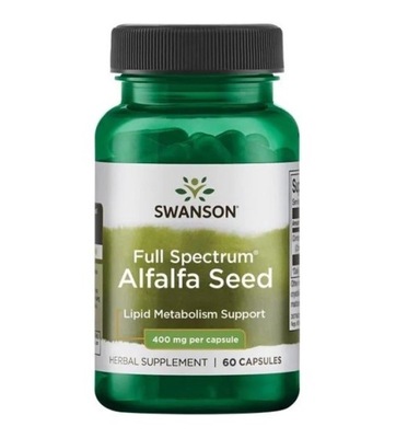 Full Spectrum Alfalfa 400 mg 60 kapsułek Swanson