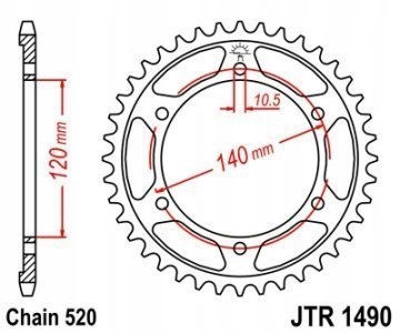 ENGRANAJE PARTE TRASERA JT 42-ZEBY KAWASAKI Z 800 2016  