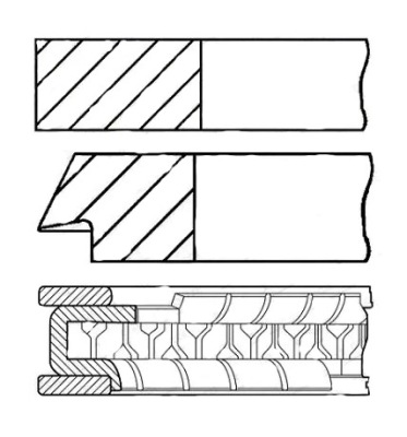Набір кілець поршня 08-446500-00 goetze двигун фото №1