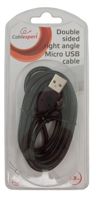 Kabel USB - MICRO USB Typ A 1,8 m Kątowy 90°