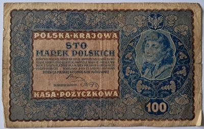 Banknot II RP 100 Marek Polskich 1919 rok IH Serja W