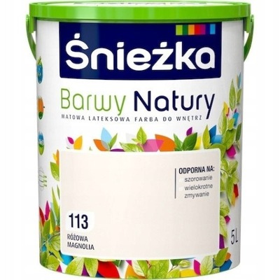 Farba ŚNIEŻKA Barwy Natury 5l 113 RÓŻOWA MAGNOLIA