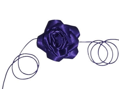 Fioletowy naszyjnik choker róża ozdobna kwiat na szyję