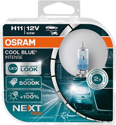 H11 12V 55W PGJ19-2 Cool Blue INTENSE NextGeneration 5000K +100% 2St OSRAM фото