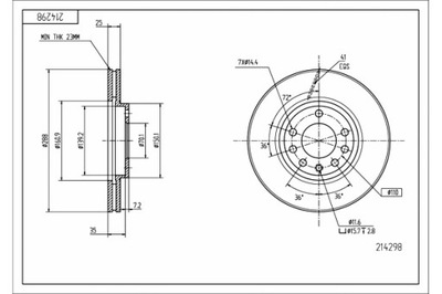 HART ДИСКИ ТОРМОЗНЫЕ ТОРМОЗНЫЕ 2 ШТУКИ. ПЕРЕД VECTRA 95- 288 25 21