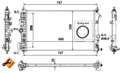 AUŠINTUVAS VARIKLIO NRF NRF 53777 