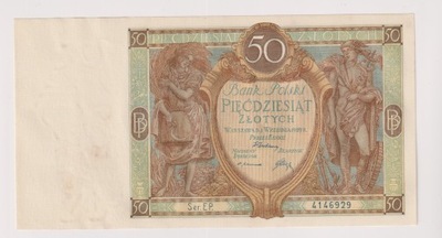 Polska 50 zloty 1929 seria EP stan 1