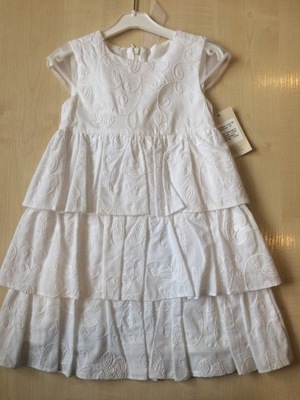 Sukienka biała w falbany roz 92