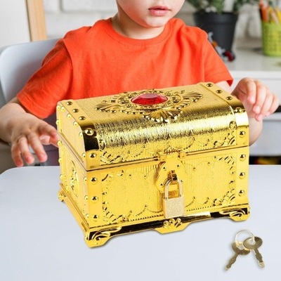 Skrzynia skarbów piratów dla dzieci w kolorze antycznym. Pudełko na skarby