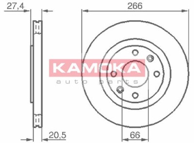 ГАЛЬМІВНІ ДИСКИ ГАЛЬМІВНІ ПЕРЕД KAMOKA 103384