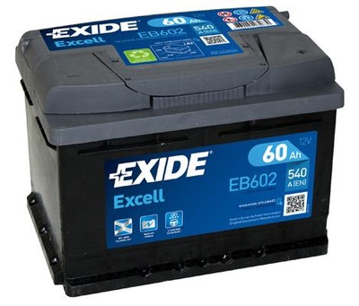 АККУМУЛЯТОР EXIDE EB602 EXCELL 12V 60AH 520A(EN) R+