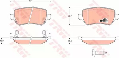 ZAPATAS DE FRENADO OPEL ASTRA G 98- TYL, MERIVA 03-  