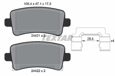 TEXTAR 2442102 КОЛОДКИ ГАЛЬМІВНІ