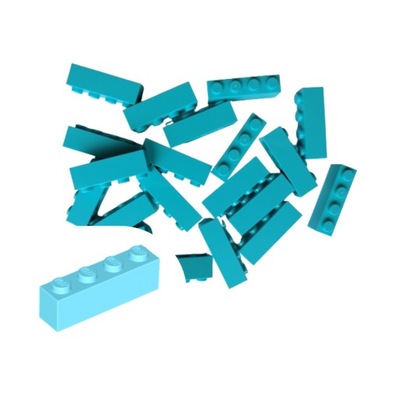 LEGO 3010 brick cegła 1x4 Medium Azure 10 szt. NOWE