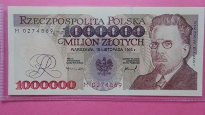 1000000 zł 1993 M nr 0274869 ,stan UNC