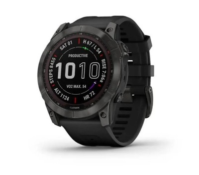 Smartwatch GARMIN Fenix 7X Sapphire Solar tytanowo-szary z czarnym paskiem