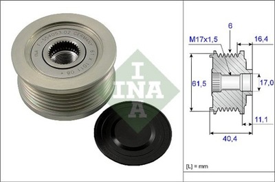 INA 535011510 SANKABA GENERATORIAUS OPEL 