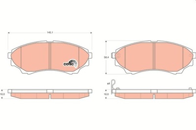 ZAPATAS DE FRENADO FORD PARTE DELANTERA RANGER 2,5-3,0 TDCI 4X4 06- GDB3403  