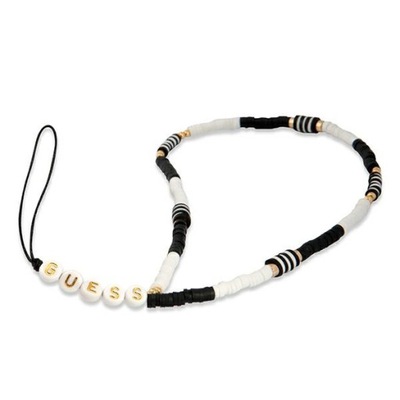 Guess Phone Strap Heishi Beads - Zawieszka do telefonu (Black/White)