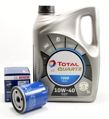 TOTAL 10W40 7000 DIESEL 5L+FILTR PEUGEOT2.0 2.2HDI  