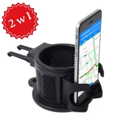 BRACKET ON CUP I PHONE FOR CAR FOR GRILLES 2 IN 1 CARBON  