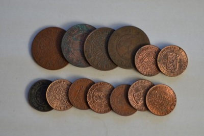 Indie Holenderskie - ciekawy zestaw - 13 monet