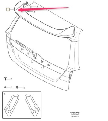 Спойлер крышный volvo v70 xc70 фото №1