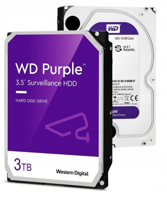 Dys HDD WD PURPLE 3TB 3000Gb do pracy 24/7 do CCTV