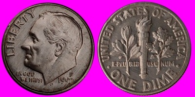 USA 10 CENTÓW 1992 P ONE DIME Roosevelta U 604