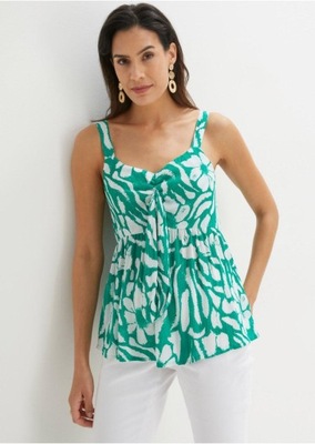 1O5H07 BONPRIX TOP ZIELONY Z NADRUKIEM 42